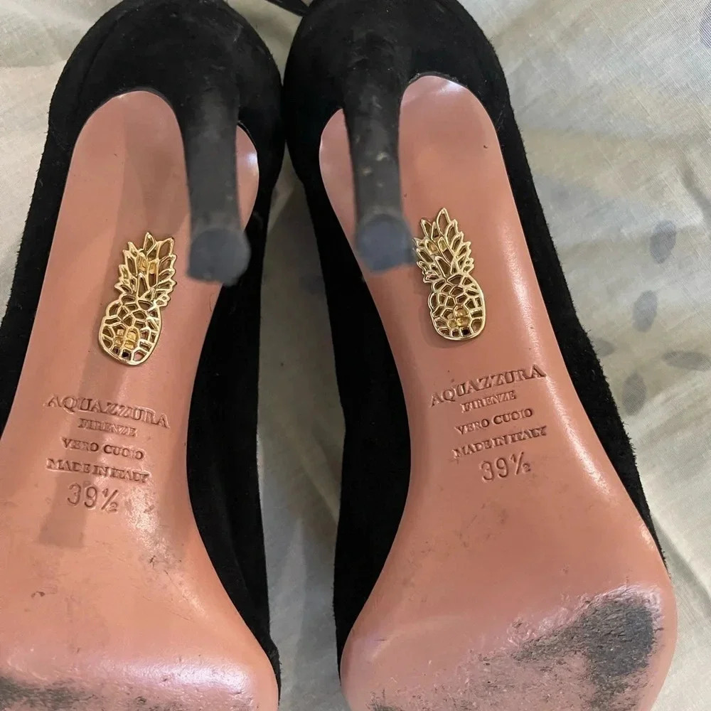 AQUAZZURA Ella cutout suede pumps - Picture 4 of 6